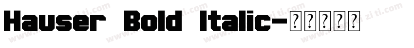 Hauser Bold Italic字体转换